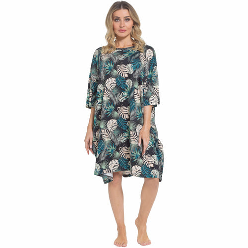 women-s-tropical-baggy-nighty-dress-oversized-t-shirt-nighties-100-cotton-short-sleeved-nightshirt-for-ladies-by-daisy-dreamer-tropical-night-dress-1176984531 - Bobobiy