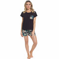 Women's Tropical Pyjama Set T-Shirt & Shorts PJs Soft Cotton Loungewear Summer Holiday Sleepwear