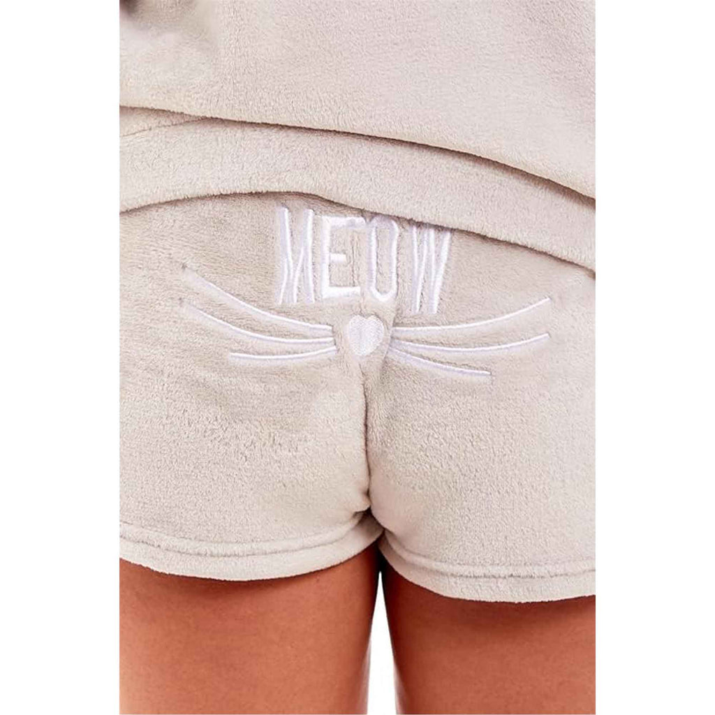 Women's Ultra Soft Fleece Pyjama Set with Hooded Top and Shorts Cozy Loungewear Homewear Available in Pink and Grey All Seasons Daisy Dreamer