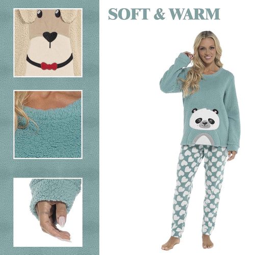 women-s-ultra-soft-panda-snuggle-fleece-pyjama-set-with-long-sleeve-top-and-elasticated-bottoms-for-lounging-and-sleepwear-by-daisy-dreamer-pyjamas-1180842381 - Bobobiy