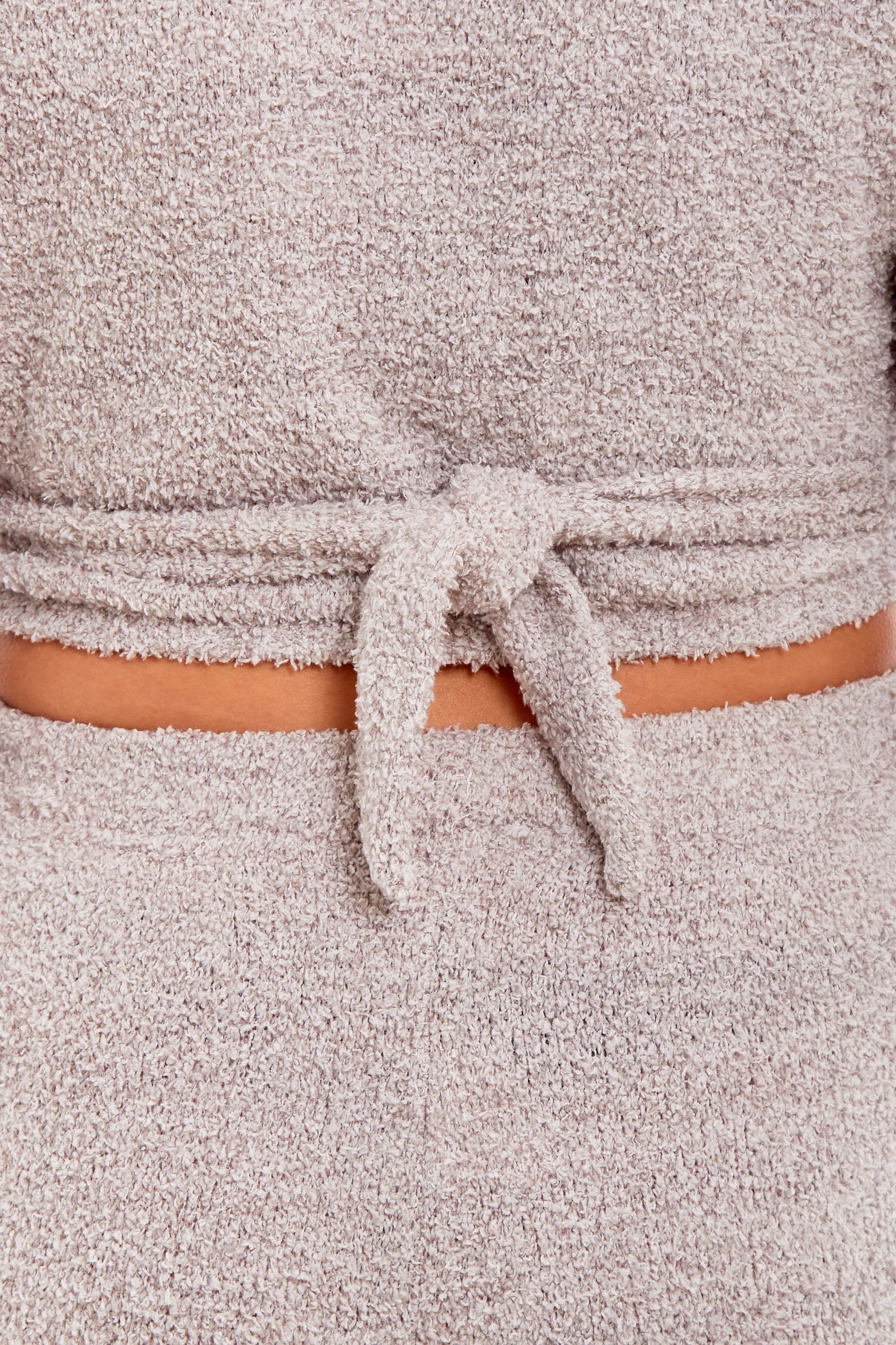 Women's Ultra-Soft Teddy Fleece Loungewear Set with Wrap Top and Stretch Pants Ideal for Lounge and Nightwear