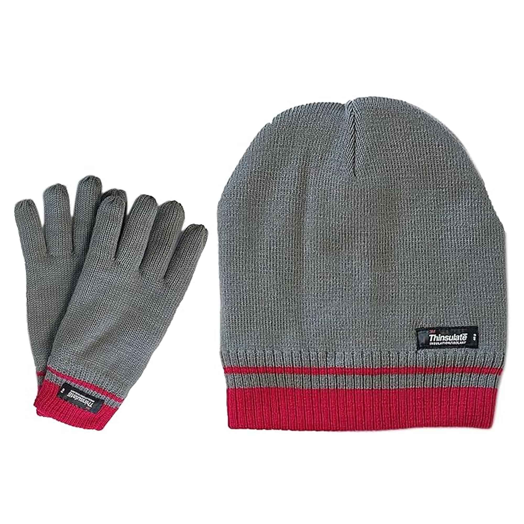 Women's Winter Hat and Gloves Set with 3M Thinsulate Insulation and Stylish Stripe Design in Multiple Colors for Warmth and Comfort