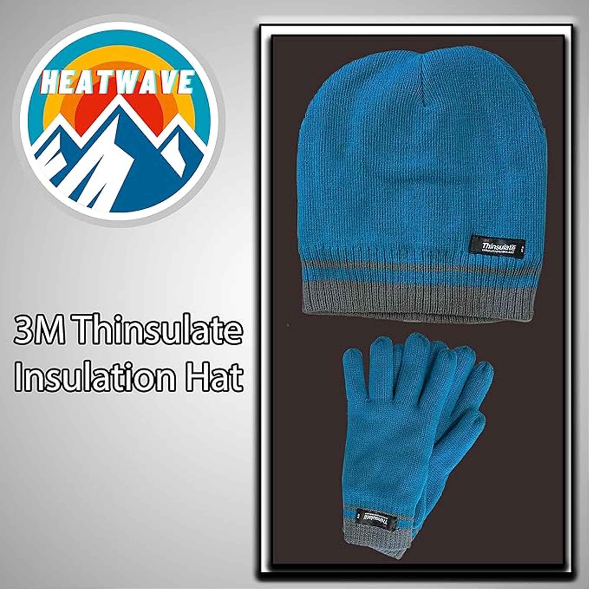 Women's Winter Hat and Gloves Set with 3M Thinsulate Insulation and Stylish Stripe Design in Multiple Colors for Warmth and Comfort