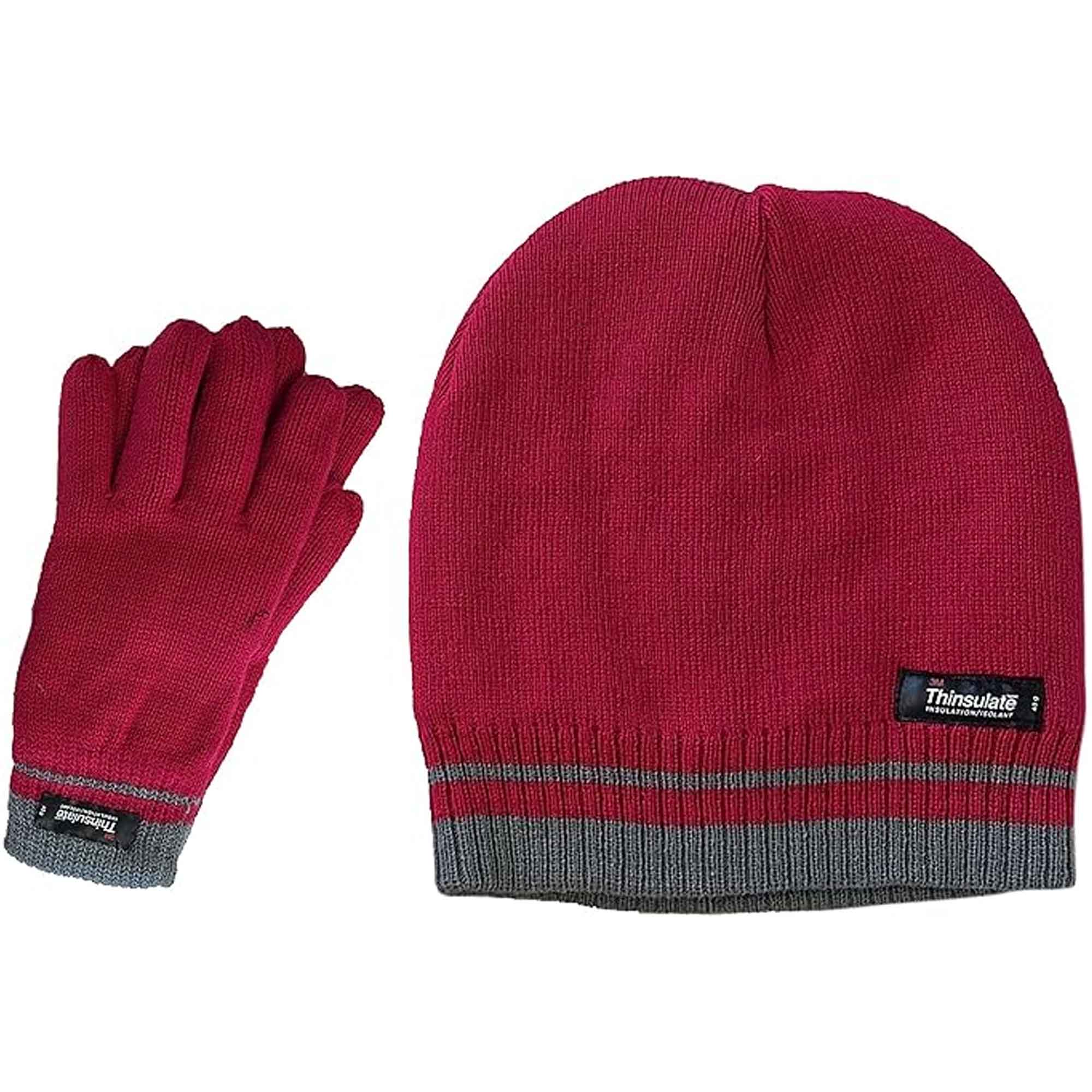 Women's Winter Hat and Gloves Set with 3M Thinsulate Insulation and Stylish Stripe Design in Multiple Colors for Warmth and Comfort