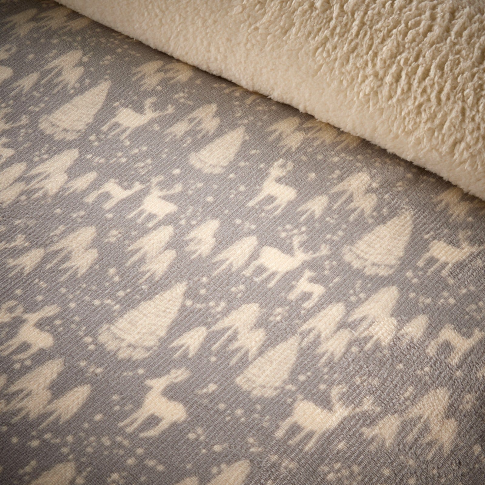 Woodland Animals Teddy Fleece Duvet Set with Reversible Sherpa Winter Bedding Comforter in Single Double King Sizes