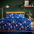 Woodland Navy Super Soft Flannel Duvet Cover Set with Pillowcases Warm & Cosy Quilt Bedding in Multiple Sizes Available