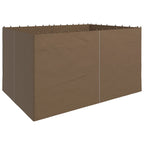 Dark brown gazebo sidewall privacy panel with top loops and vertical seam