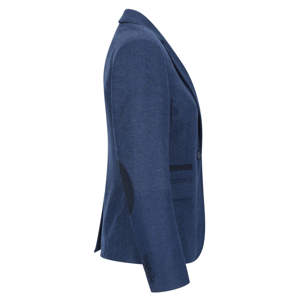wsn02 - Women's Tweed Navy Blue Blazer Waistcoat & Trousers 1920s Suit