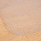 Clear office chair mat on wood floor with raised non-slip studs