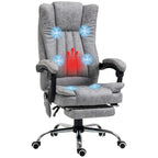 Grey high-back office massage chair with vibrating nodes on back and seat