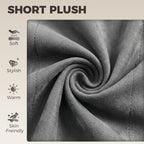 Grey velvet-look cushioned seat fabric close-up with soft textured upholstery