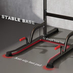 Power tower base with anti-slip feet and U-shaped stabilizer bar