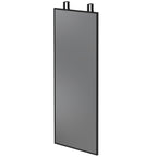 Black rectangular full-length wall mirror with two top hanging hooks