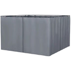 Dark grey gazebo sidewall curtain set with zippered panels and top hanging rail
