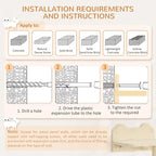 Wall-mounted cat tree mounting instructions with hardware and step-by-step diagrams