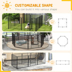 Dog pen customizable shape graphic showing buildable multi-panel layouts