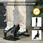 Elliptical cross trainer with standing and sitting position guides