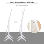 White adjustable angle dressing mirror with two stand positions diagram