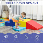Foam toddler climbing ramp and steps set on floor with child playing