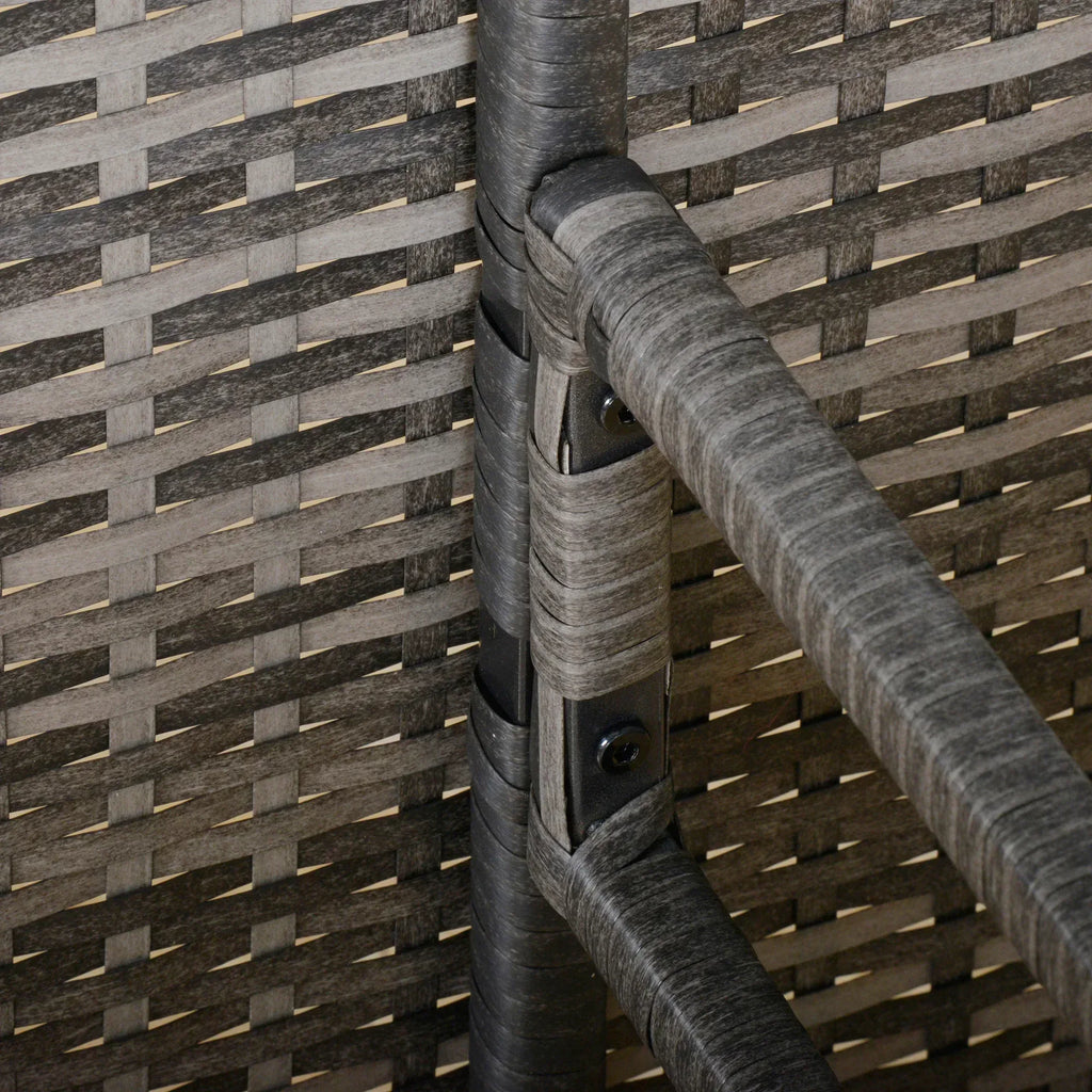 8 Seater Patio wicker Sofa Set ,Outdoor Couch with Table & Cushions, Grey - Bobobiy