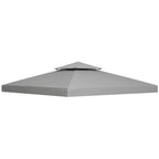 Light grey double-tier gazebo top cover with peaked canopy panels