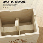 Natural wooden plyo box with open internal support frame and HOMCOM logo