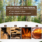 Wooden raised garden bed product page graphic highlighting wood material and heat treatment.