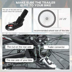 Bike trailer hitch connector and rear axle on purple steel frame