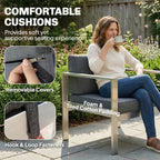 Dark grey seat and back cushions on brushed aluminium outdoor sofa set