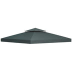 Gazebo roof replacement canopy in charcoal grey with peaked center and fabric panels
