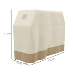 Beige protective grill cover with 66 cm width and 152 cm length