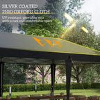 Black silver-coated pop-up gazebo canopy fabric with water-splash resistance