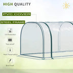 Clear PVC cover mini greenhouse with arched steel frame and protective door arches