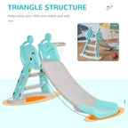 Kids deer slide with basketball hoop; stable triangle base and gray ramp