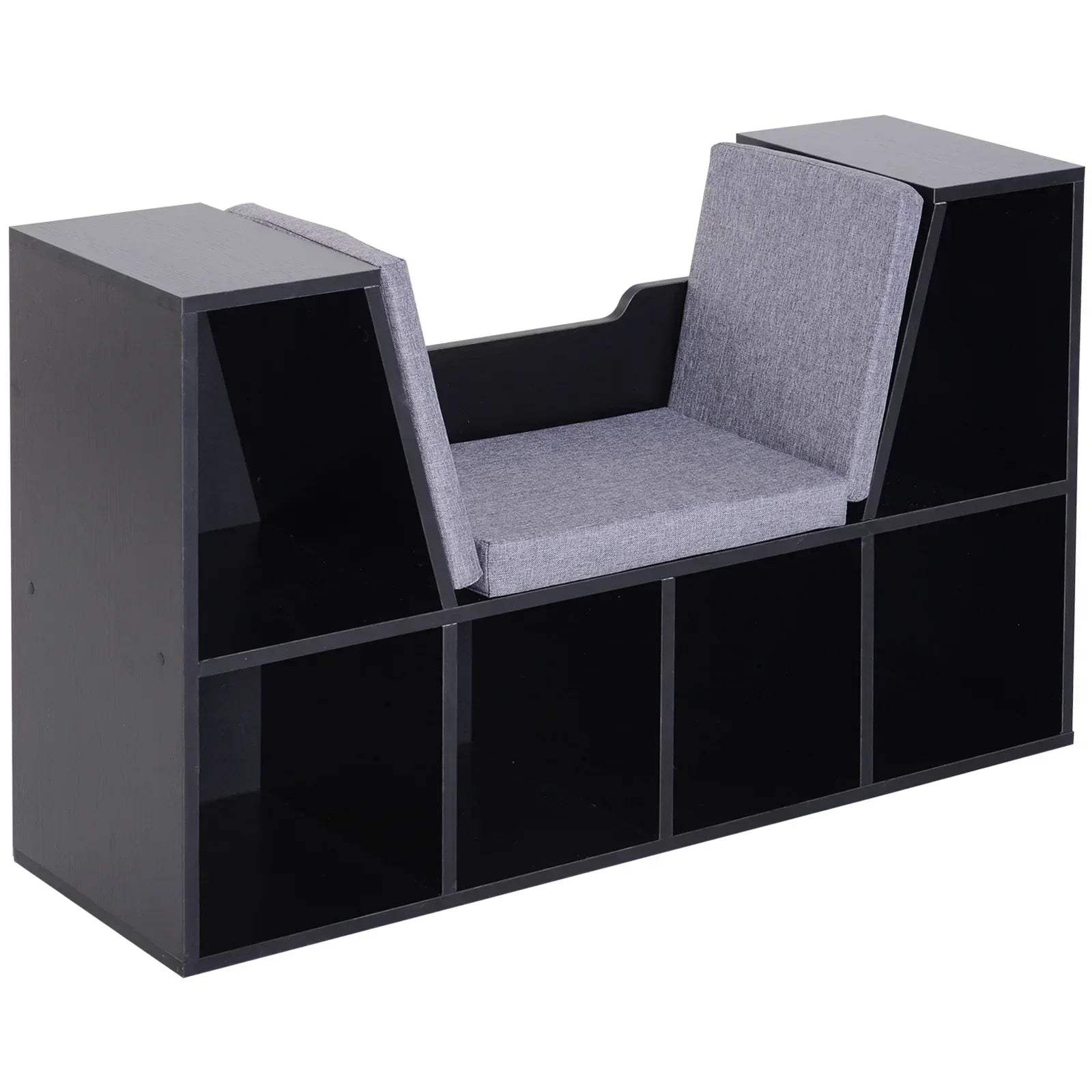 Bookcase Storage Shelf with Cushioned Reading Seat Cube Bookshe – Bobobiy