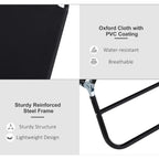 Black sun lounger fabric with Oxford cloth look and PVC coating on a reinforced steel frame