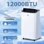 White portable air conditioner unit with black top air outlet and front vents